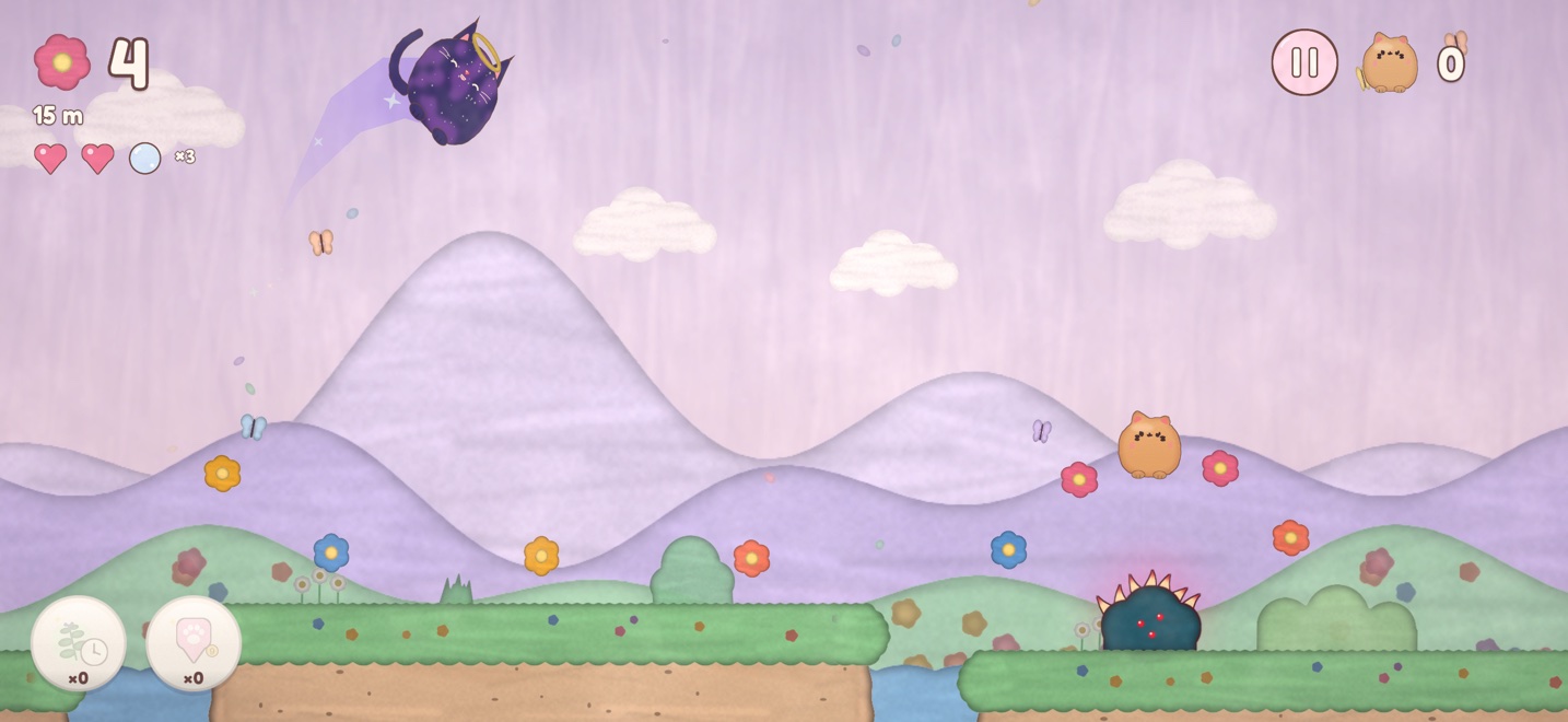 One tap to jump: flowers, friends and thorny bushes